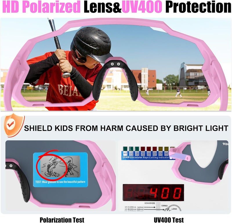 Xtiger Kids Sunglasses Polarized Youth Baseball Sunglasses for 8-14 boys girls UV400 Sports Softball Cycling Glasses - Image 4
